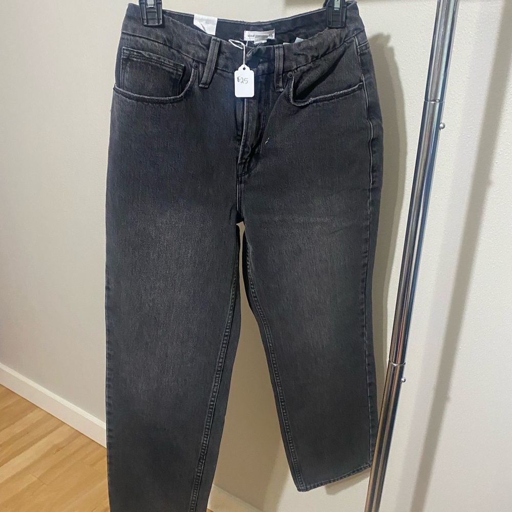 Good American Straight Leg Black Jeans